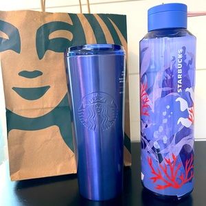 Starbucks hot tumbler and water bottle